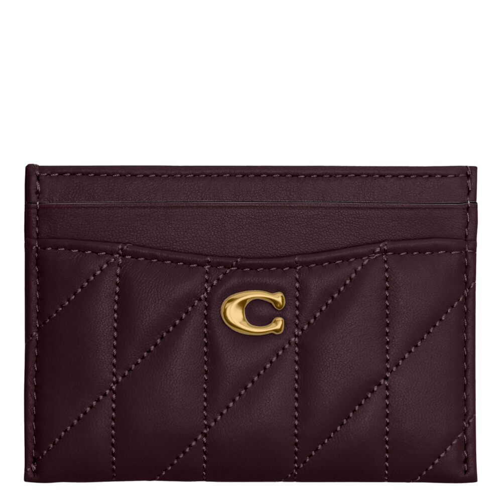 9074 Quilted Pillow Leather Essential Card Case, B4/Black Currant, One Size